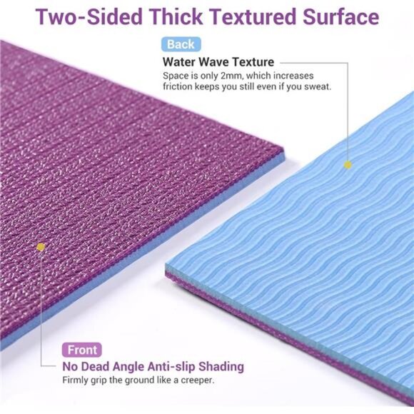 Foldable Travel Yoga Mat Print | 5mm &6mm Thick Large Pilates Mat | Non-Slip - Picture 2 of 7